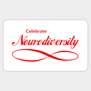 Celebrate Neurodiversity (red text) Sticker